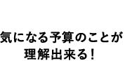 特徴2気になる予算のことが理解出来る！